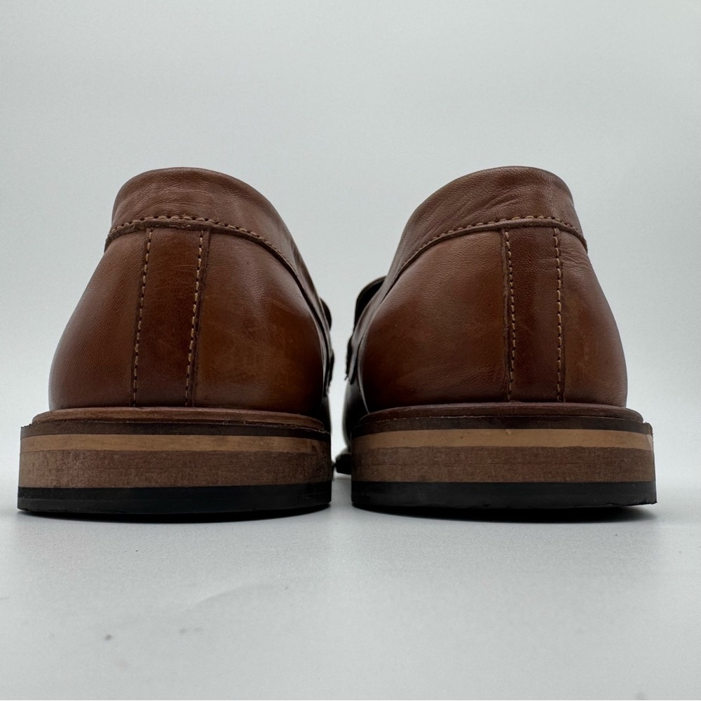 Walk London Tan Brown Leather Tassel Loafer Size 11 - Picture 6 of 14